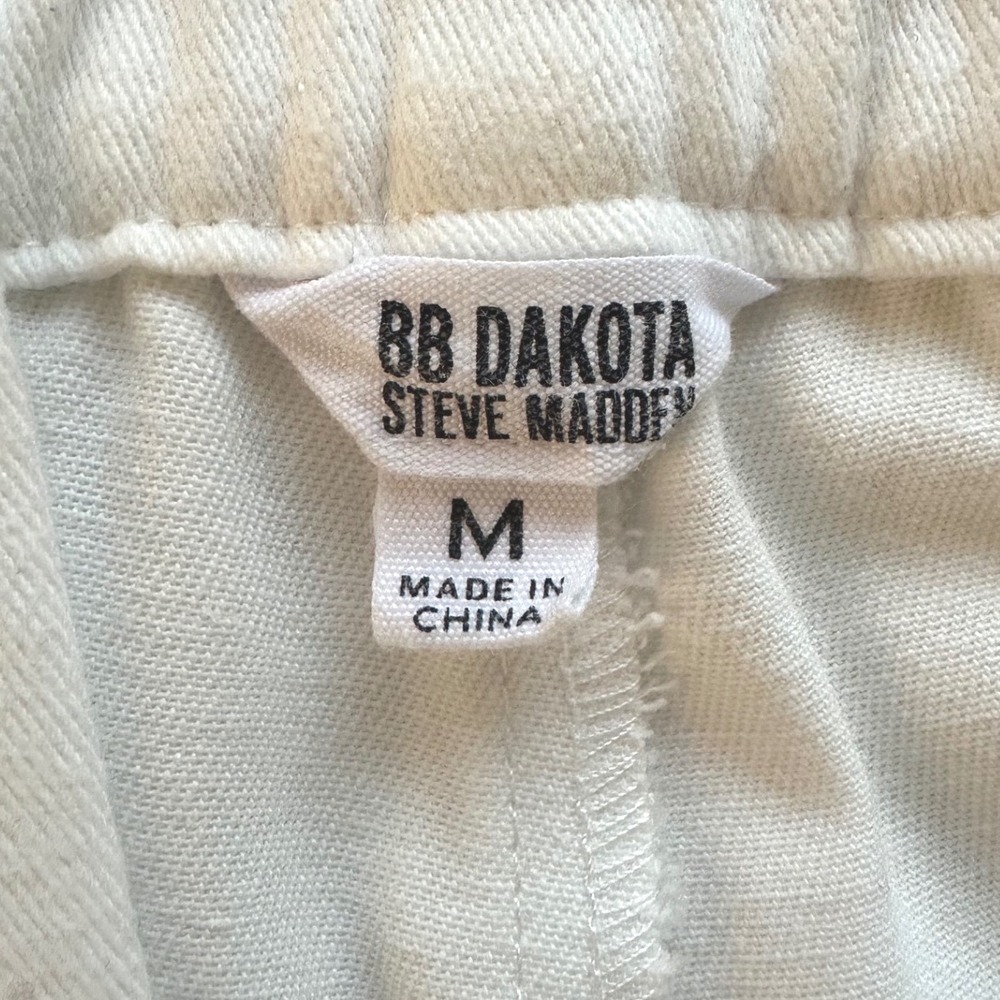 BB Dakota Steve Madden Shorts Women M White Paperbag Waist Coastal Quiet Luxury - Picture 6 of 9